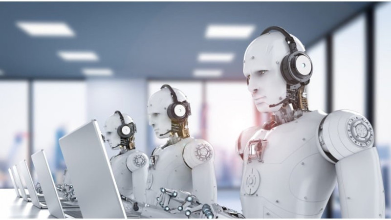 Imagem de robôs atendentes